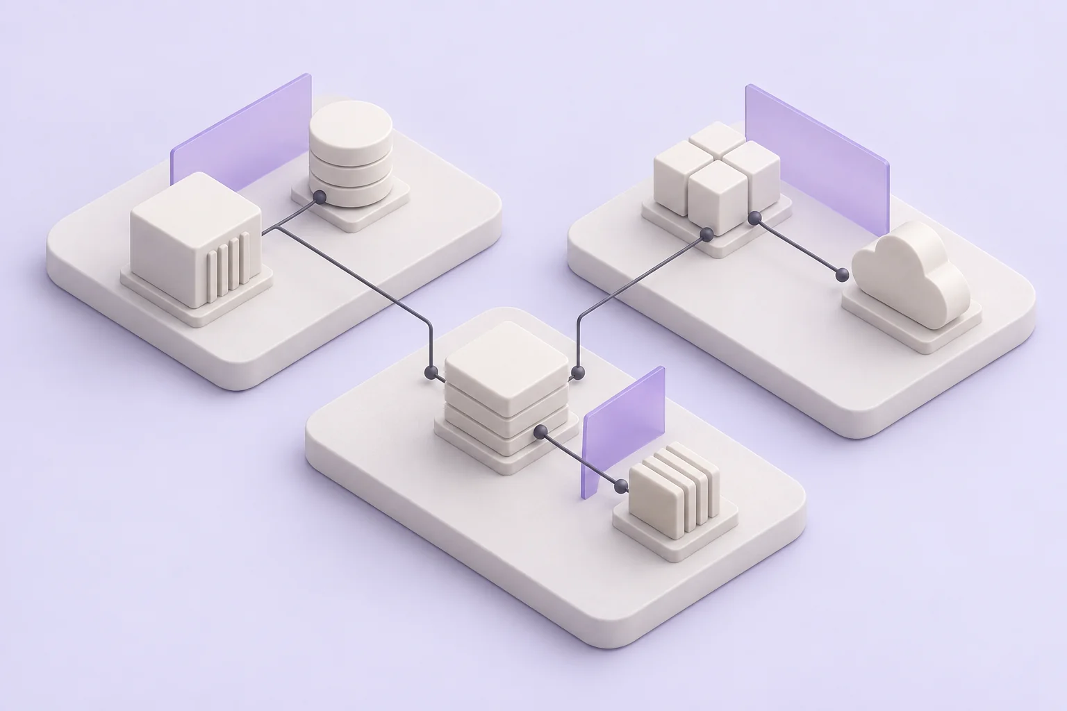 An illustration of connected software components with their dependencies brought into a clear structure.