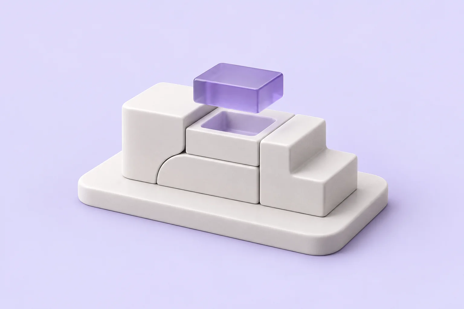 An illustration of separate ideas coming together as a connected software product.